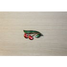 Брошь "Вишенки", времён СССР, латунь, эмаль, клеймо МК9Д.