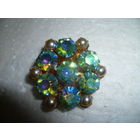 Старинная Брошь 30-ые гг. Карнавальное Стекло Антик