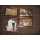 Художественная галерея репродукции 4 шт.Гюстав Курбе,Уильям Хогарт,Константин Сомов и Джеймс Уистлер в рамках и в запайке.Новое!С рубля.