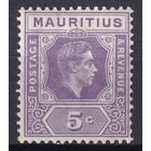 47.BrKM. Великобритания. Колонии. Маврикий. Георг VI. Стандарт. 5C. 1938 г. Mi.#206A.