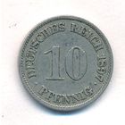 Германия 10 пфеннигов 1897 год _состояние VF