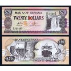 Гайана 20 долларов 2009 г. (P-30e(1), UNC) [De la Rue, Шрифт Arial]