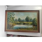 Картина маслом. Река "Лесная" под Брестом. 1990г. Е.Коско.