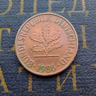 2 пфеннига 1986 (G) Германия ФРГ #01