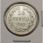 67. 50 пенни 1908 г. Серебро. С рубля