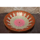 Латунная, ваза-конфетница, времён СССР, высота 9 см., диаметр 25 см., клеймо, эмали,  хорошее состояние.