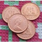 Фолклендские острова 1 пенни 1998 года. UNC. Пингвины. Королева Елизавета II.