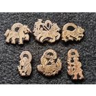 Ямщик, лев, чудище, музыкант, единорог. Сборный лот. Цена за один значок. (Ch-R)