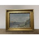 Старинная картина. Холст, масло. Европа. 1916 г. Р-р: с рамой 38 х 28 см. без рамы 28 х 19 см.