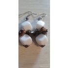 Серьги.агат+тигровый глаз.