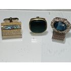 Винтажные запонки с натуральным камнем   . СССР .