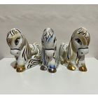 ЛОШАДЬ.  Статуэтка фарфоровая "КОНЬ", "Тройка золотых" одним лотом. ДФЗ