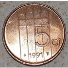Нидерланды 5 центов, 1991 (14-12-48)