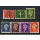 Нидерланды 1946-7 Вильгельмина Номиналы Стандарт #468,471,477,479,480,483,487