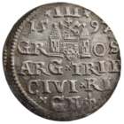 Речь Посполитая: Литва и Польша, трояк (м.д. Рига)/ 3 Grossus (Riga) 1597 г., состояние XF, Жигимонт III