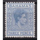 111.BrKCI. Великобритания. Колонии. Багамские острова. Стандарт. Георг VI. 1943 г. 3P. Mi.#112.