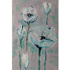 Миниатюра "Белые цветы" , 10*15, акрил