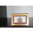 Портсигар металлический с фарфоровой накладкой "Лимож", в рабочем состоянии.