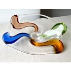 Конфетница Чехословакия Zemek 24х16см цветное стекло винтаж