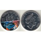 Фиджи 1 доллар 2009 КМ#148 Damsel fish Рыба Корабль цветная