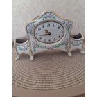 Винтажные фарфоровые каминные часы  Royal Dux Bohemia  Чехия