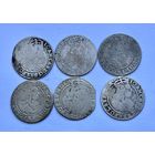 Монеты СЕРЕБРО Польша 6 грошей 1662-1666 год 6 шт Ян Казимир