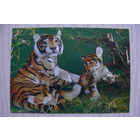 Календарик, 1990, Керамические игрушки. Тигры.