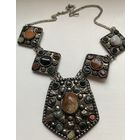 Колье Натуральный камень под серебро Ручная работа Германия винтаж