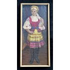 Явич П.М. (ученик Пэна Ю.М) "Белоруска",1968г. Холст, масло. Размер 80х35 см.