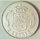 ДАНИЯ 2 кроны 1916 год "КРИСТИАН X" (серебро)