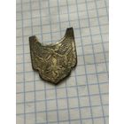 Старинный серебряный ременной наконечник в позолоте