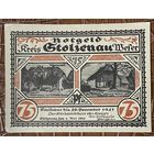 Нотгельд 75 пфеннигов 1921 год. Штольценау-Везер,. Веймарская республика