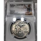 Рубль 1924 ms 63 штемпельный блеск