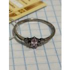 С 1 РУБЛЯ! КОЛЬЦО СЕРЕБРО КАМЕНЬ РОЗОВЫЙ