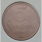 Латвия 5 сантимов 1922 г. В холдере