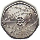 Великобритания 50 пенсов, 2017 Исаак Ньютон UNC