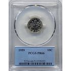 С рубля без мц! 10 центов 1959 pr66 США PCGS серебро