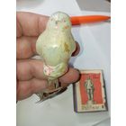 Игрушка на ёлку ,  Воробей , винтаж , стекло , СССР .