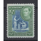 1938 Св Винсент / St Vincent ** 1/2 d, Георг VI , Юстиция стандарт