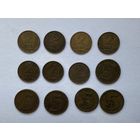 Монеты ПНР, латунь, разные.