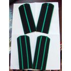 Погоны черные  с зелеными просветами РБ