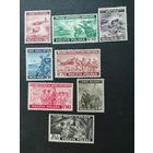 Польша 1943 Польское правительство в изгнании в Лондоне. Полная серия марок "Участие польских войск в войне" (чистые*, с наклейками и со следами от альбома) Mi.368-375 каталог 22.00 евро