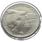 США, 1 доллар 1983 Дискобол - Летняя Олимпиада 1984 Лос-Анджелес. Штемпельная. С рубля.