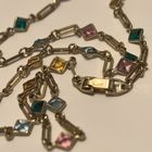 Нежное колье с кристаллами безель. Позолота.