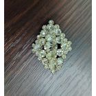 Брошь винтажная со стразами . Времен СССР.