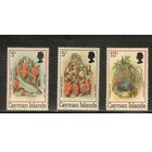 Кайманы-1980(Мих.456I-458I) , **   ,  Морская  Фауна ,Рыбы,Крабы,Раковины