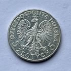 Монета серебро Польша 5 злотых 1933 год Ядвига ОТЛИЧНЫЕ