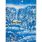 Подписанная двойная открытка 1983г. "С Новым годом! Домик в лесу" худ. Д. Ратникова