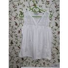 Белоснежный летний топ свободного кроя, шитьё, р.42-44