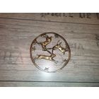 Тяжёлое, латунное панно "Три зайца", диаметр 12 см., Зап. Европа.